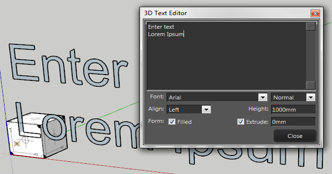 Editable 3D Text in SketchUp with 3D Text Editor