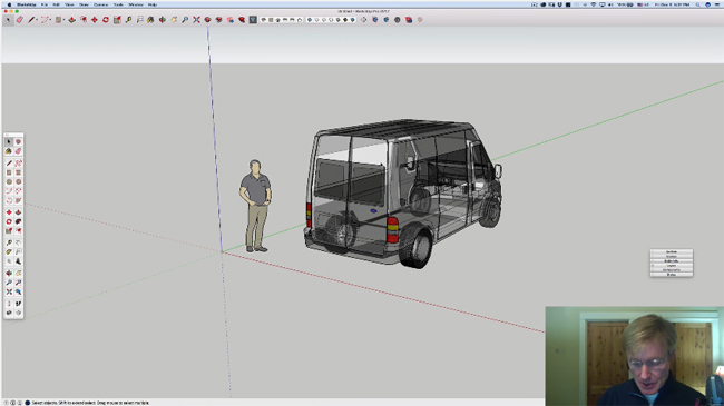 How to create the model of a ford transit 250 with sketchup ? A presentation by Ron Paulk