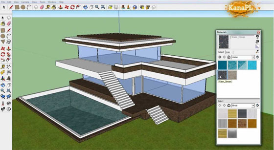How to create the 3d design of a modern building with Sketchup 8 free