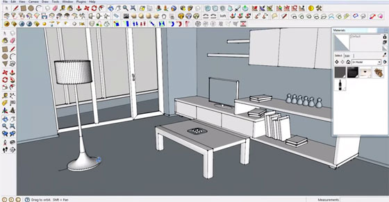 How to model the living room with sketchup