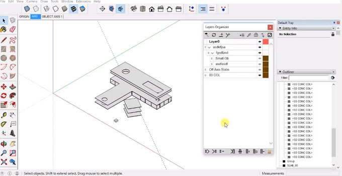 sketchup layers attaching to other layers