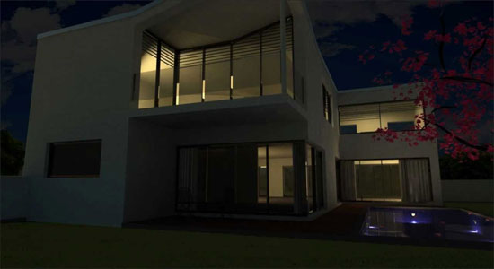 How to create a night view exterior with V-ray