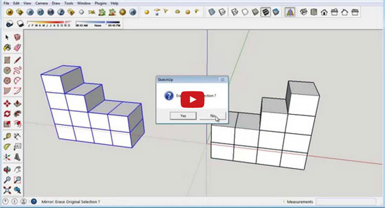 How to use sketchup mirror plugins to copy or replicate objects as mirror view