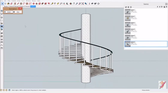 spiral staircase with sketchup