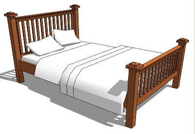 Queen Sized Wooden Bed