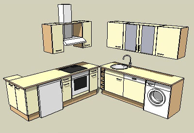 sketchup kitchen cabinet components