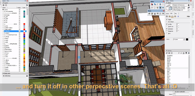 Some useful sketchup tips for completing your 2D plan scenes in sketchup