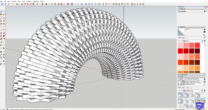 How to apply radial bend tool in fredoScale to create a bent basketweave shape