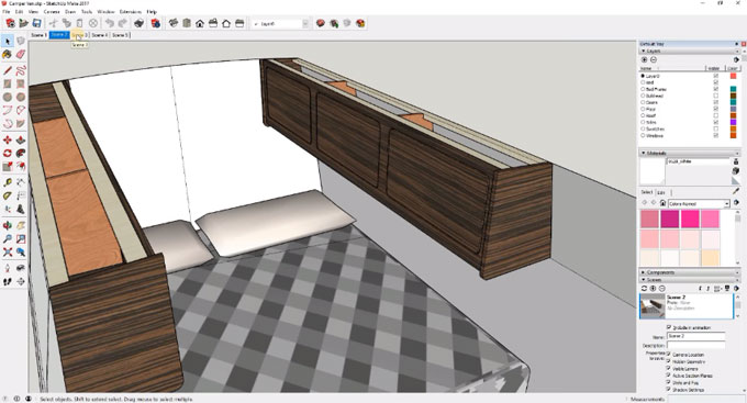 How to create the design of a camper van with the free version of sketchup make 2017