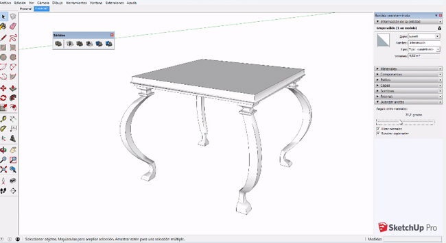 How to create the design of a table in sketchup instantly with intersect tool