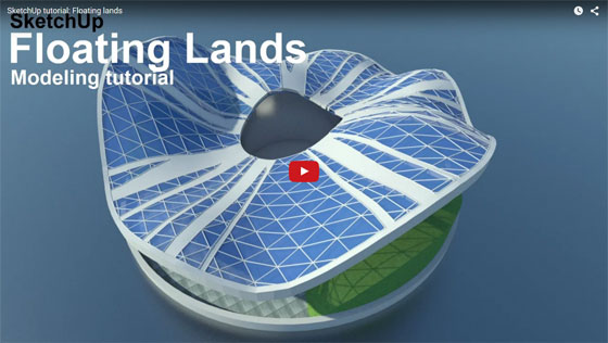 How to apply sketchup for modeling a floating land