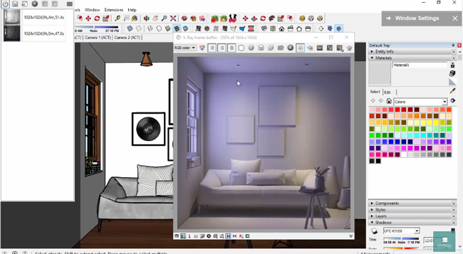How to set up interior lighting with v-ray for sketchup