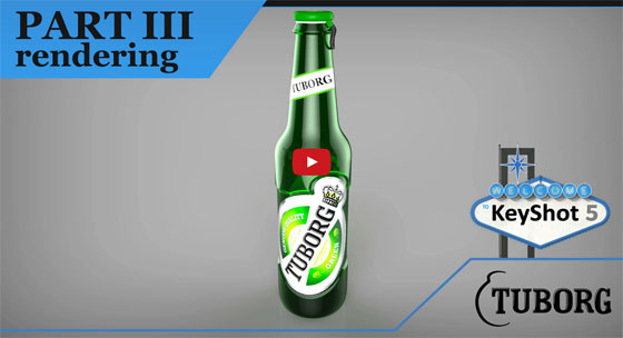 How to render a Tuborg beer bottle with Keyshot 5