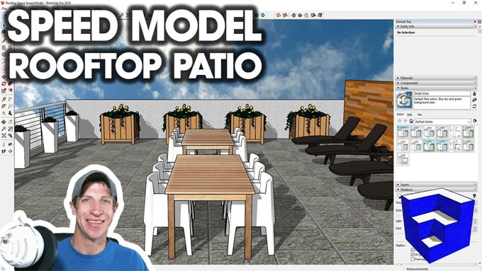 How to model a rooftop patio in sketchup