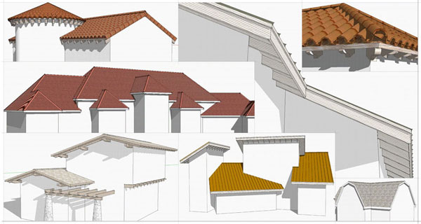 Complex Hipped Roof Construction in Sketchup