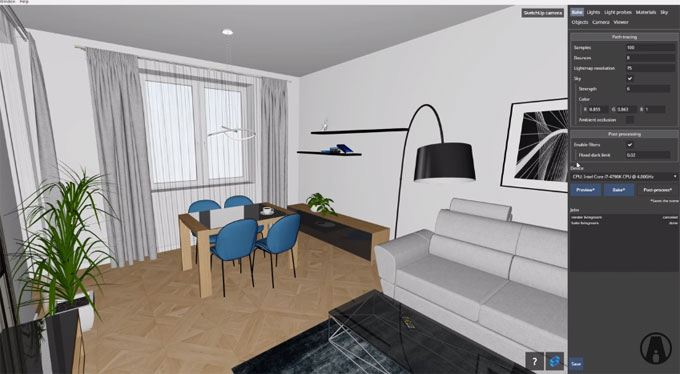 Shapespark is useful sketchup extension to view your rendering in real time