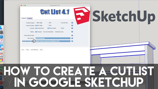 Tutorial on Sketchup Cutlist Extension