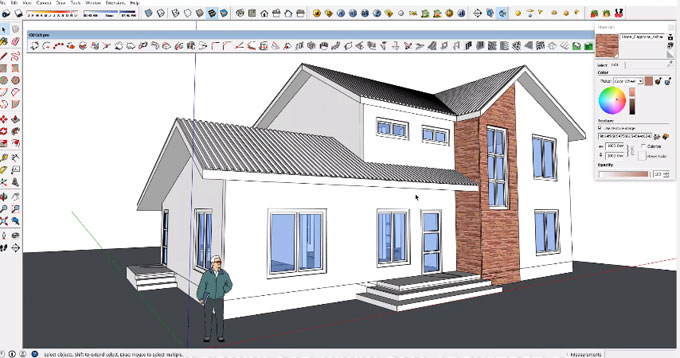 How to create home design plan with size 14m4 x 10m in sketchup