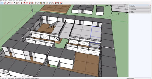 How to create the design of a ground tampered foundation with Sketchup Make 2016