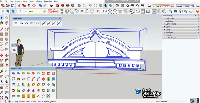 How to perform simple fronton modeling in sketchup after importing the cad file