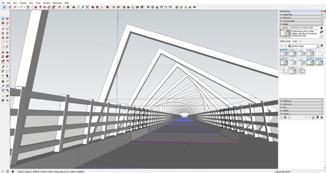 How to model a spiral shaped high trestle bridge with memory copy sketchup extension