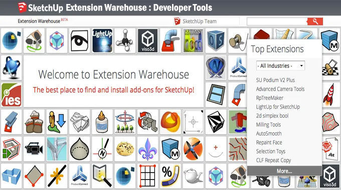 The art of Sketching Using Developing Tool using Sketchup Extension Warehouse