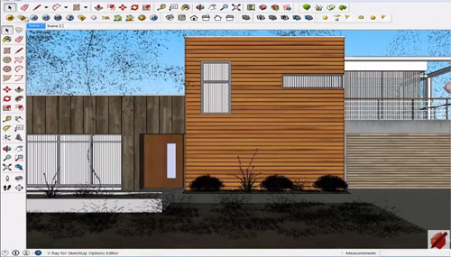 Apply V-ray for sketchup for creating & rendering of an exterior scene