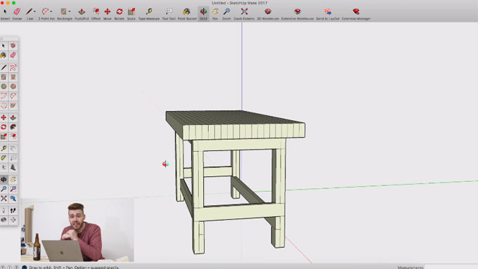 Tips to model a workbench in sketchup make 2017