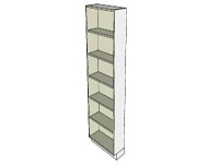 3D Tall open shallow cabinet in sketchup