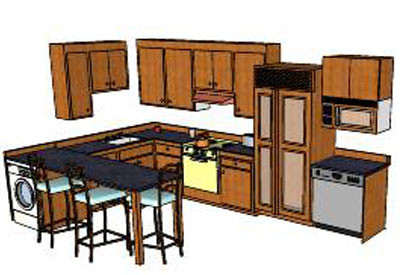 sketchup kitchen pantry